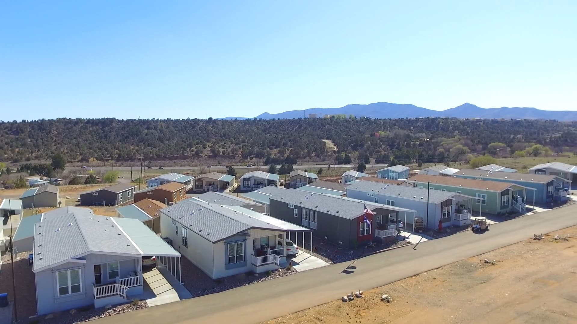 Aerial view of Orchard Ranch North Resort in Dewey, Arizona.